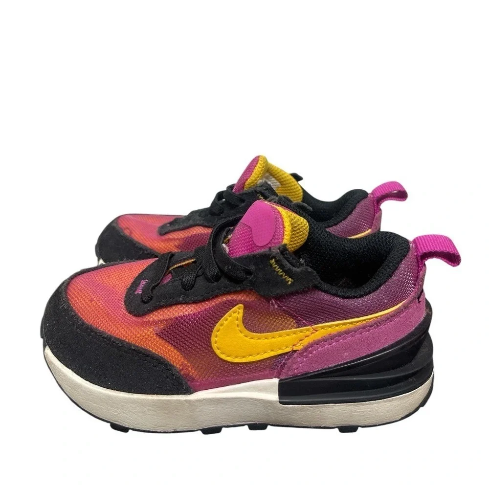 Nike Waffle One Toddler Shoes Size 7C Fuchsia Gold DC0479-600 Mesh Suede Sneaker